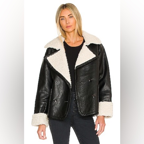 FREE PEOPLE 
Kaja Vegan Bonded Peacoatblack🖤 - Picture 13 of 13